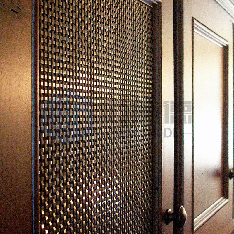 Modern Design Architectural Decorative Metal Fabric Brass Woven Lobby Cladding Ceiling Elevator Mesh