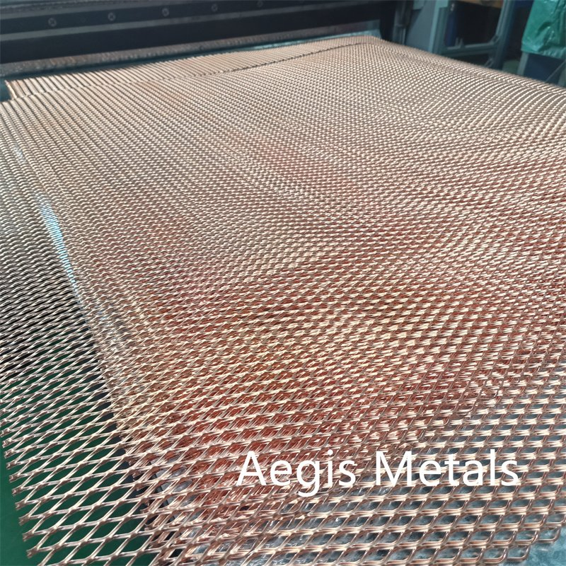 Durable 0.1/0.3/0.5m Width 3*6mm Copper Expanded Mesh for Roofs and Ceilings