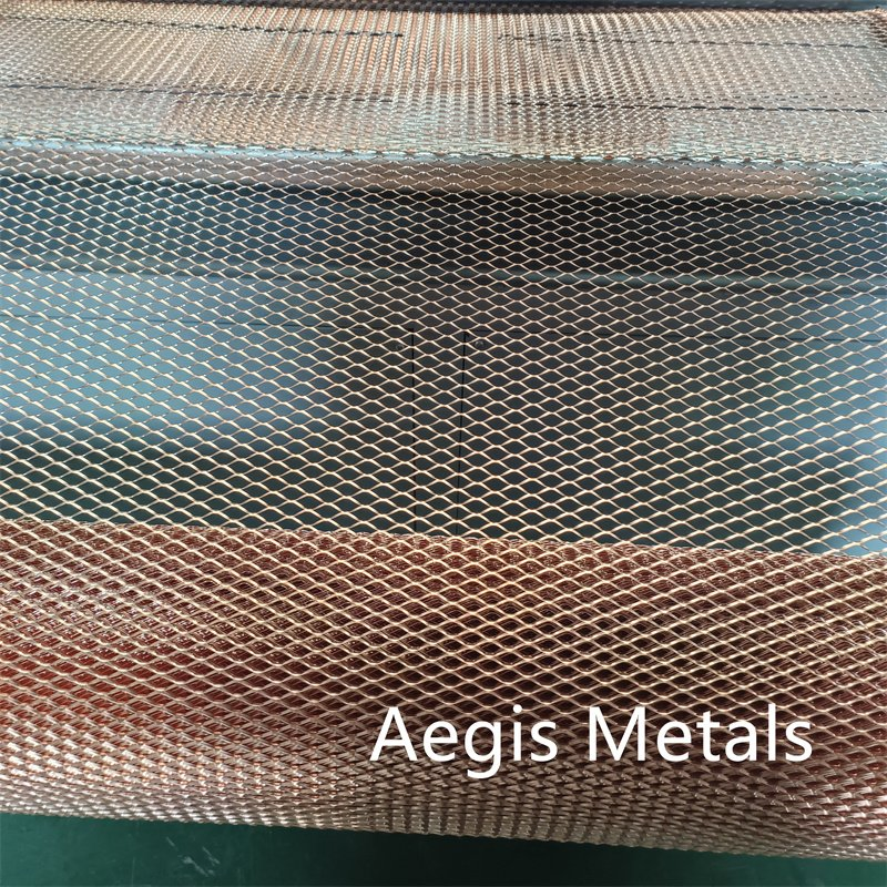 Durable 0.1/0.3/0.5m Width 3*6mm Copper Expanded Mesh for Roofs and Ceilings