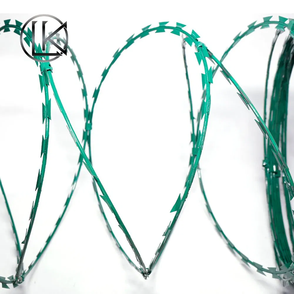 High Security Concertina Razor Wire Razor Wire Galvanized Razor Wire PVC Coated Razor Wire Cross Razor Barbed Wire for Farm Wall Fence Protection Anti-Climb