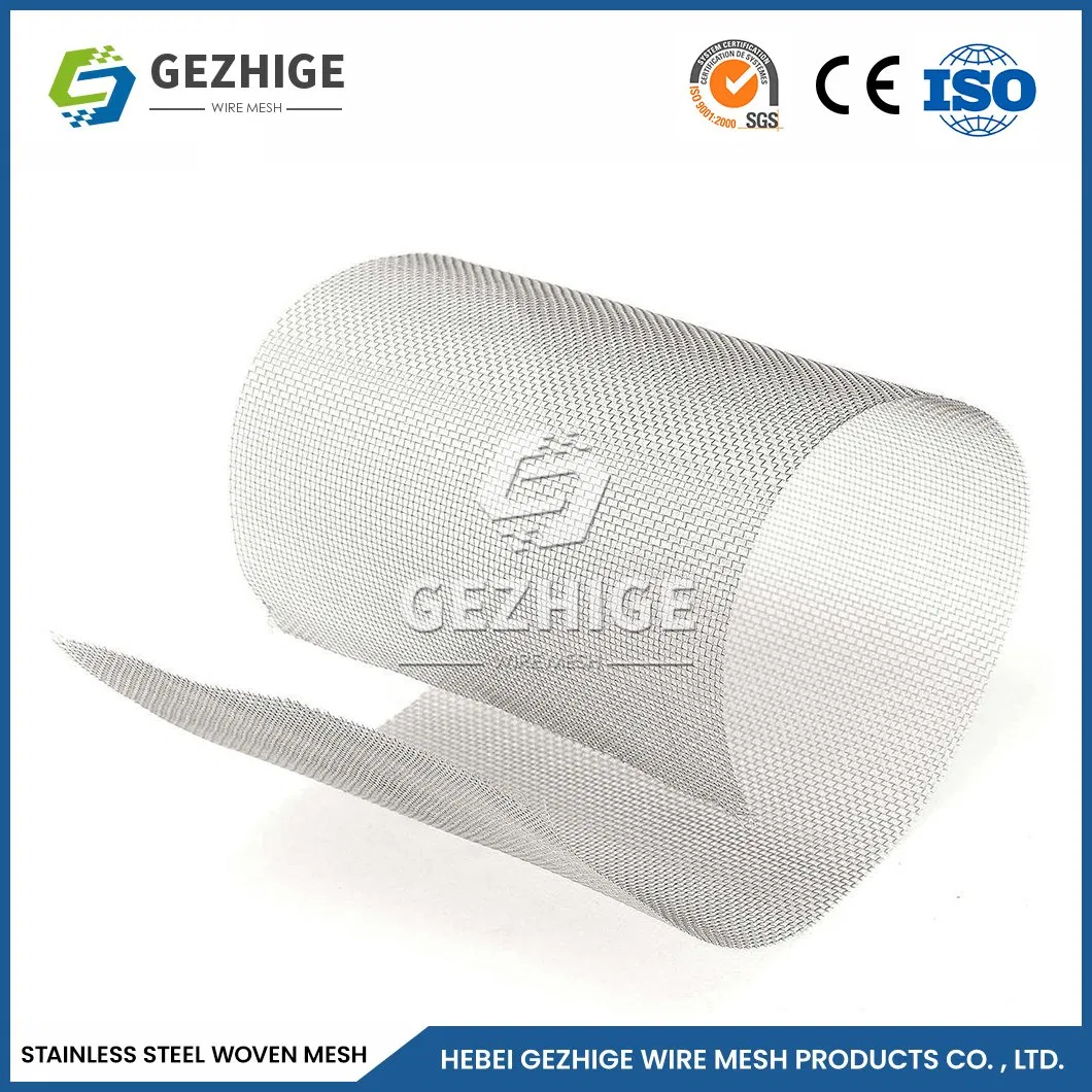 Gezhige 100 Mesh Brass Woven Decorative Wire Mesh Factory China Stainless Steel Wire Mesh 8X8 0.6mm Wire Thickness Heavy Duty Stainless Steel Wire Mesh
