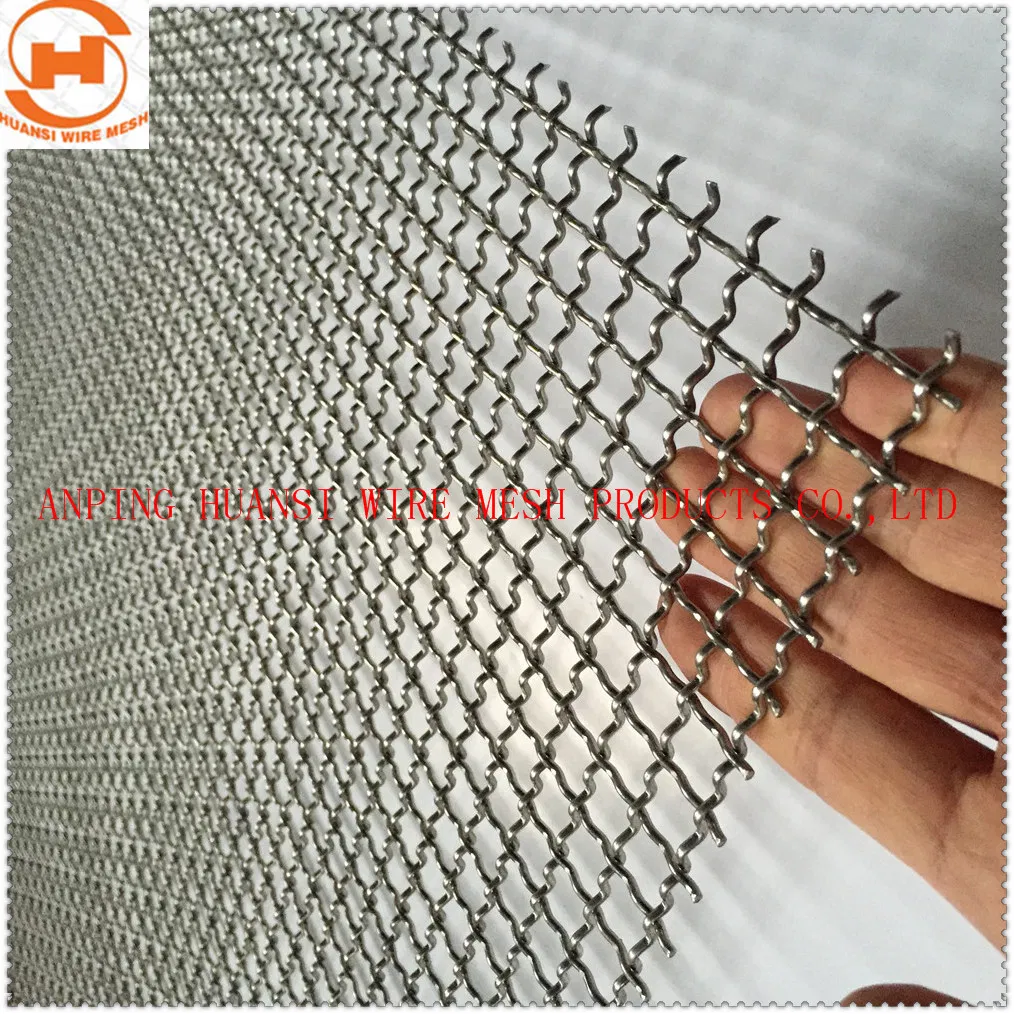 Stainless Steel/Galvanized/65mn/Copper/Titanium Metal Crimped Woven Wire Mesh for Viberating Crusher Screen/Decoration