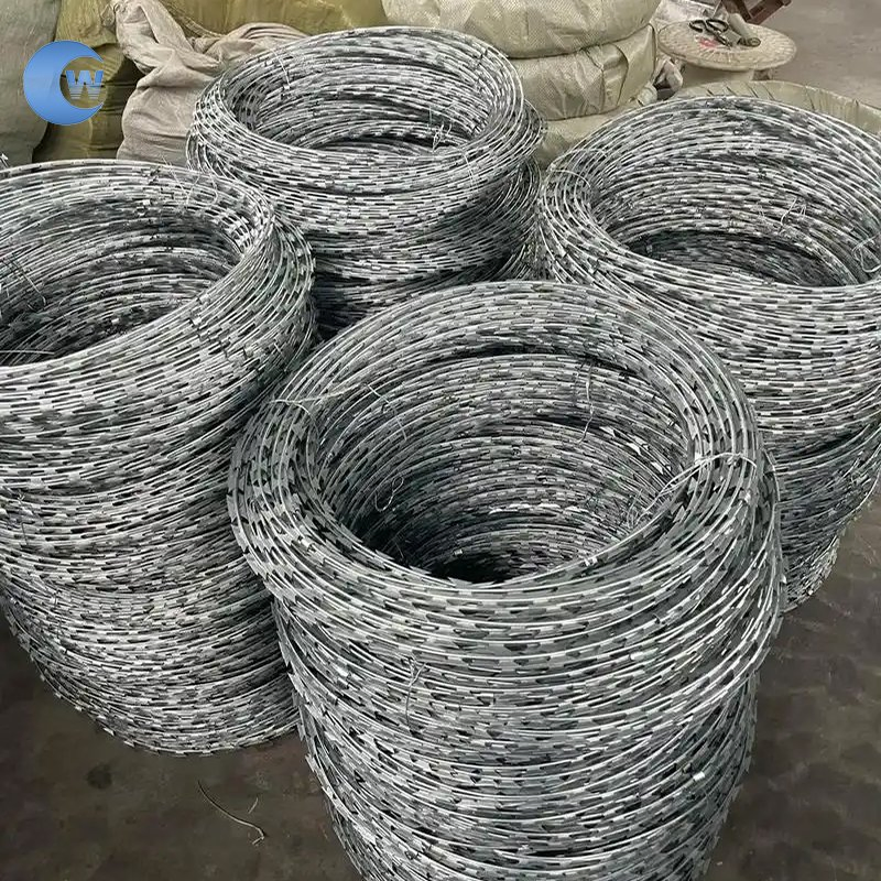 Factory Supply 2mm 2.5mm Razor Barbed Wire Galvanized PVC Coated