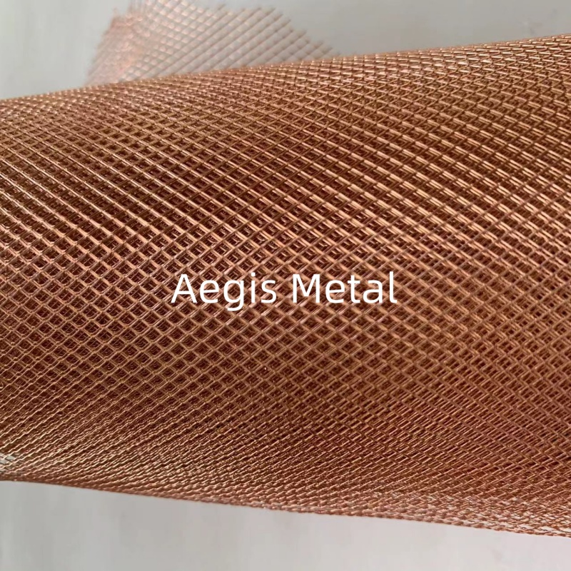 Micro Hole Diamond Pure Copper Metal Expanded Mesh for Lightning Protection