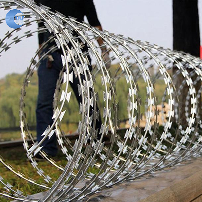 Factory Supply 2mm 2.5mm Razor Barbed Wire Galvanized PVC Coated