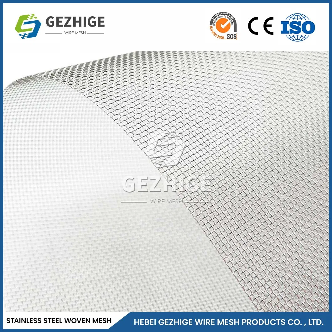 Gezhige 100 Mesh Brass Woven Decorative Wire Mesh Factory China Stainless Steel Wire Mesh 8X8 0.6mm Wire Thickness Heavy Duty Stainless Steel Wire Mesh