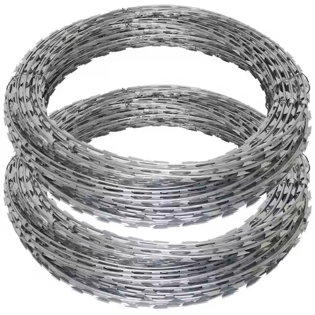 Hot Dipped Galvanized Egoza Razor Wire Barbed Mesh Concertina Razor Barbed Wire