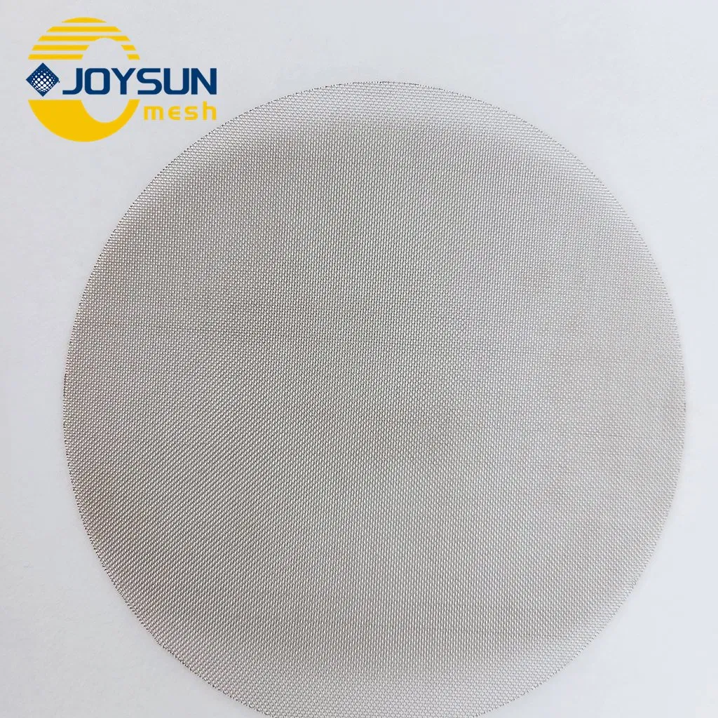 SS304 SS316 1-500 Mesh Stainless Steel Plain/Twill/Dutch Square Metal Woven Sieving Screen Woven Crimped Wire Round Disc Cloth Filter Mesh for Polymer Extruder