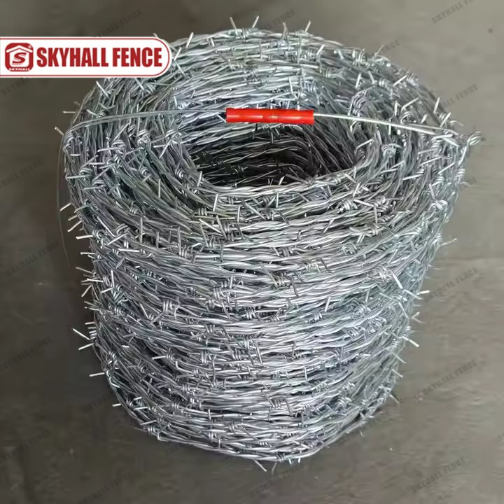 High Tensile Galvanized Traditional Twist Barbed Wire on Top of Fences Walls for Perimeter Protection