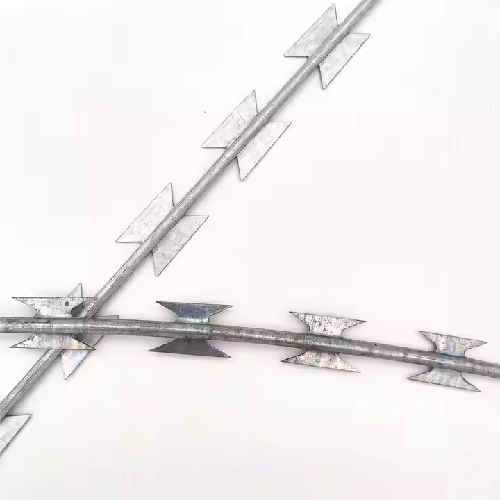 High Quality Galvanized PVC Coated Single Razor Barbed Wire Factory Bending Service 500m Length