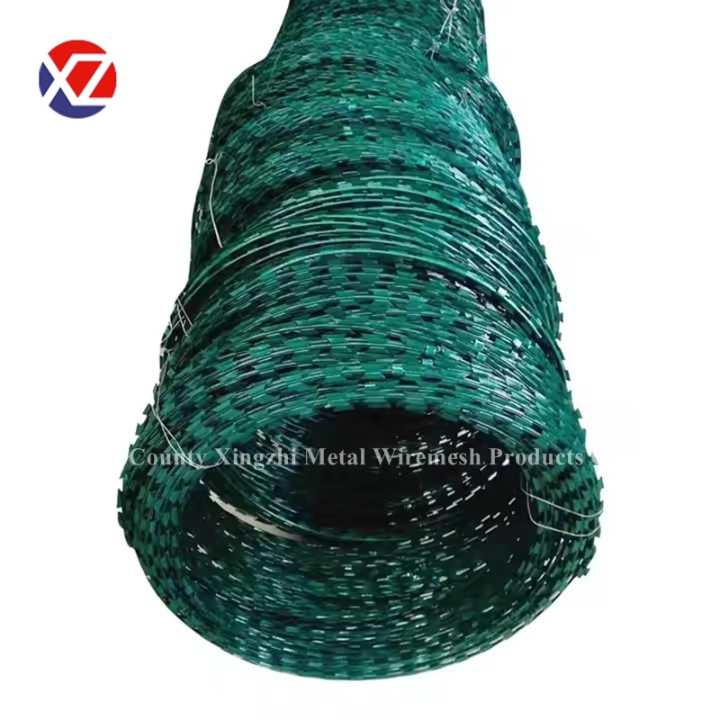 Green Color PVC Coated Razor Barbed Wire