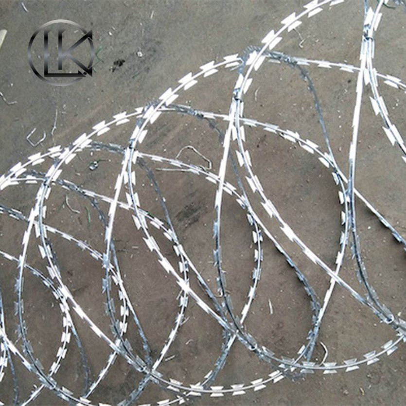 High Security Concertina Razor Wire Razor Wire Galvanized Razor Wire PVC Coated Razor Wire Cross Razor Barbed Wire for Farm Wall Fence Protection Anti-Climb