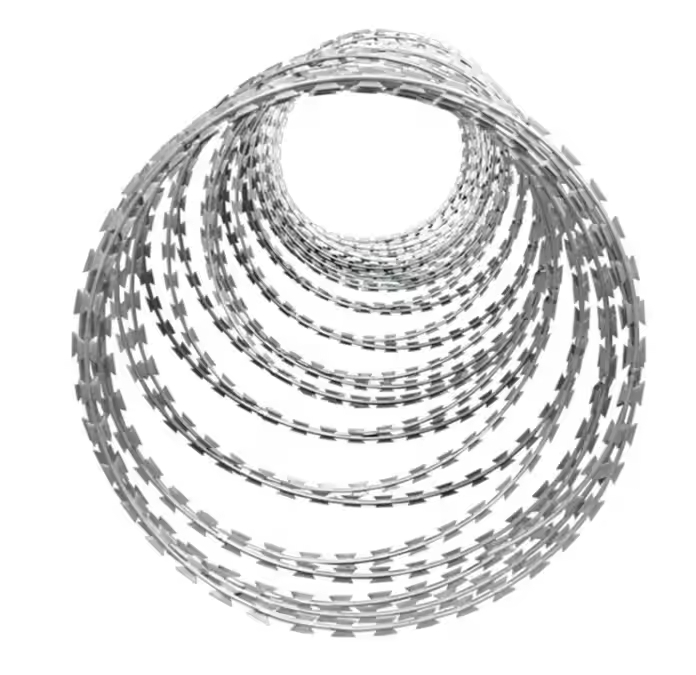 High Quality Galvanized PVC Coated Single Razor Barbed Wire Factory Bending Service 500m Length