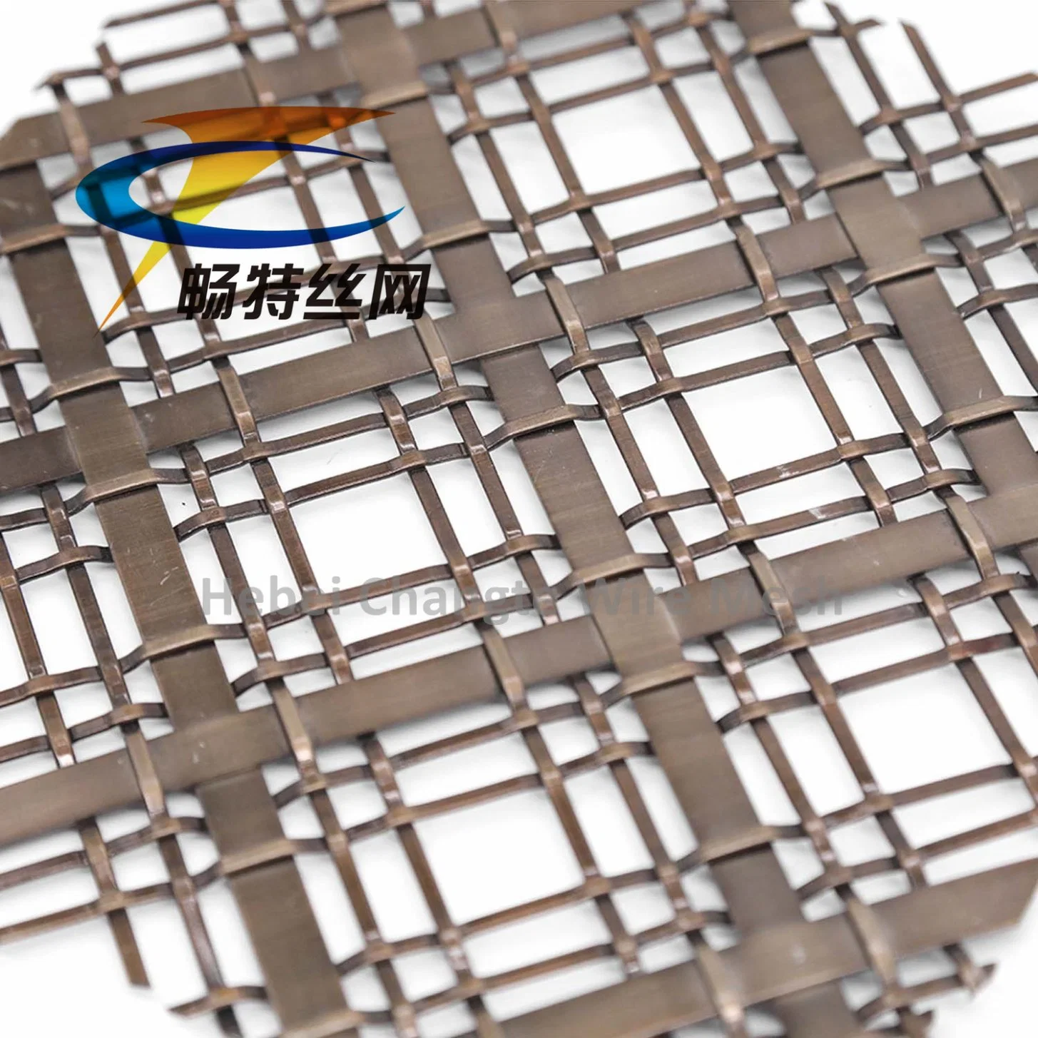 Stainless Steel Gold Color Brass Decorative Woven Wire Mesh