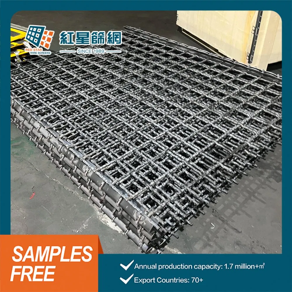 304 Stainless Steel Crimped Wire Mesh Woven Screen Panel for Aggregate Screening