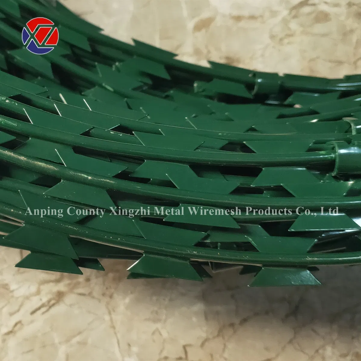 Green Color PVC Coated Razor Barbed Wire