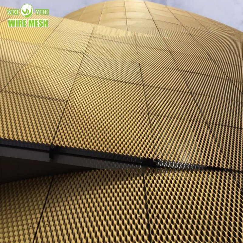 Copper/ Galvanized Steel/ Stainless Steel/ Aluminum Expanded Metal Mesh for Exterior Facade/Ceiling/Metal Cladding