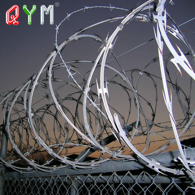 High Tensile Strength Wire Cross Razor Wire Concertina Barbed Wire