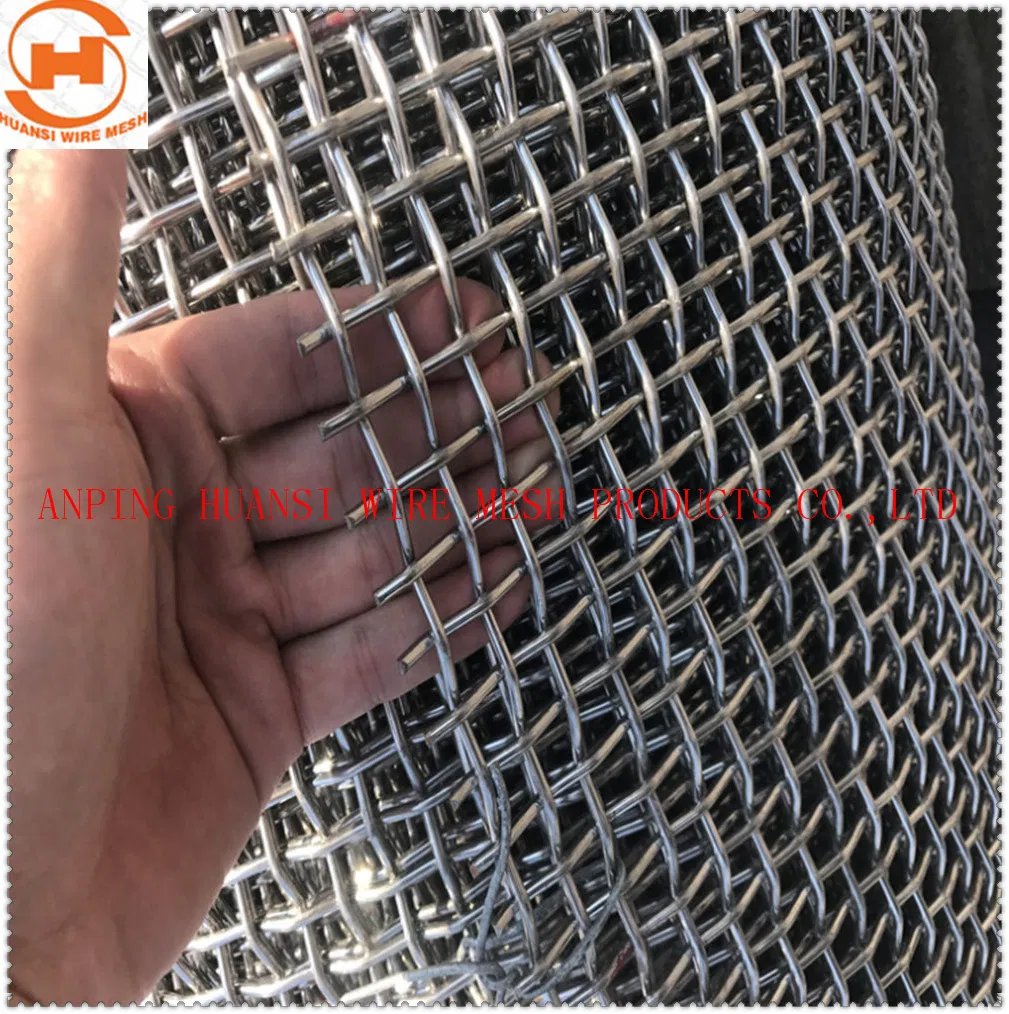 Stainless Steel/Galvanized/65mn/Copper/Titanium Metal Crimped Woven Wire Mesh for Viberating Crusher Screen/Decoration