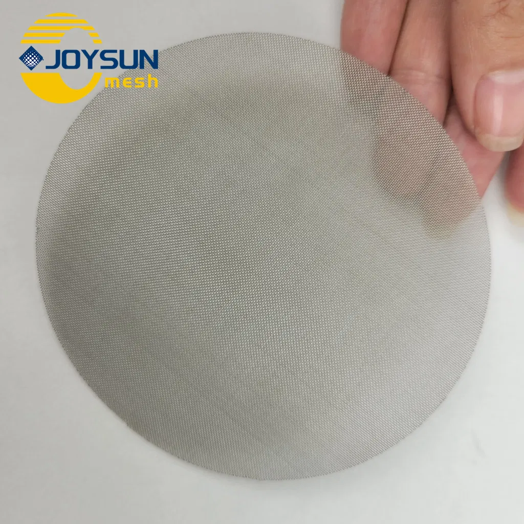 SS304 SS316 1-500 Mesh Stainless Steel Plain/Twill/Dutch Square Metal Woven Sieving Screen Woven Crimped Wire Round Disc Cloth Filter Mesh for Polymer Extruder
