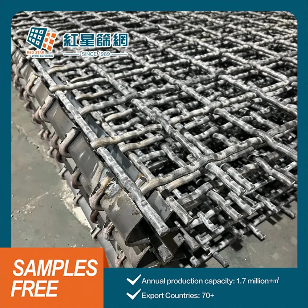 304 Stainless Steel Crimped Wire Mesh Woven Screen Panel for Aggregate Screening