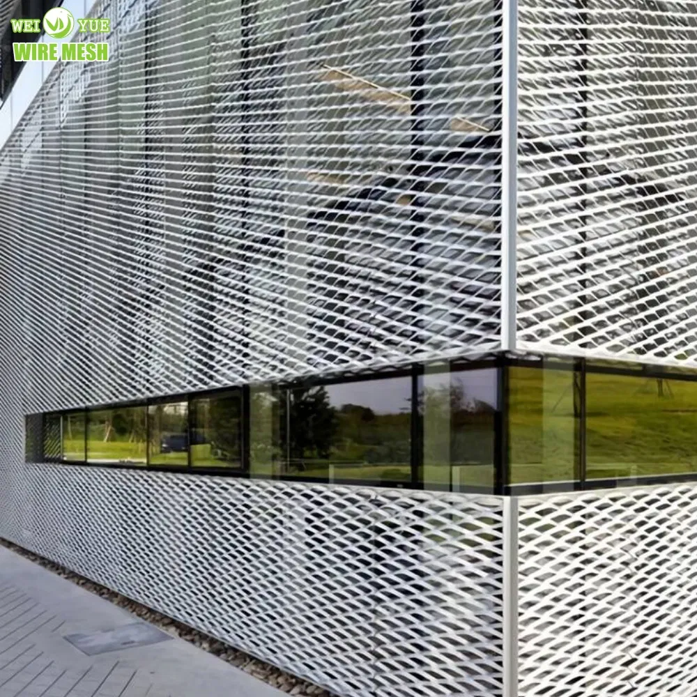 Copper/ Galvanized Steel/ Stainless Steel/ Aluminum Expanded Metal Mesh for Exterior Facade/Ceiling/Metal Cladding