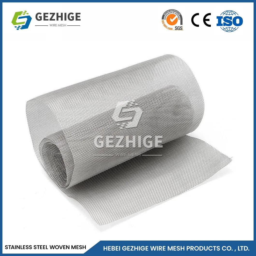 Gezhige 100 Mesh Brass Woven Decorative Wire Mesh Factory China Stainless Steel Wire Mesh 8X8 0.6mm Wire Thickness Heavy Duty Stainless Steel Wire Mesh