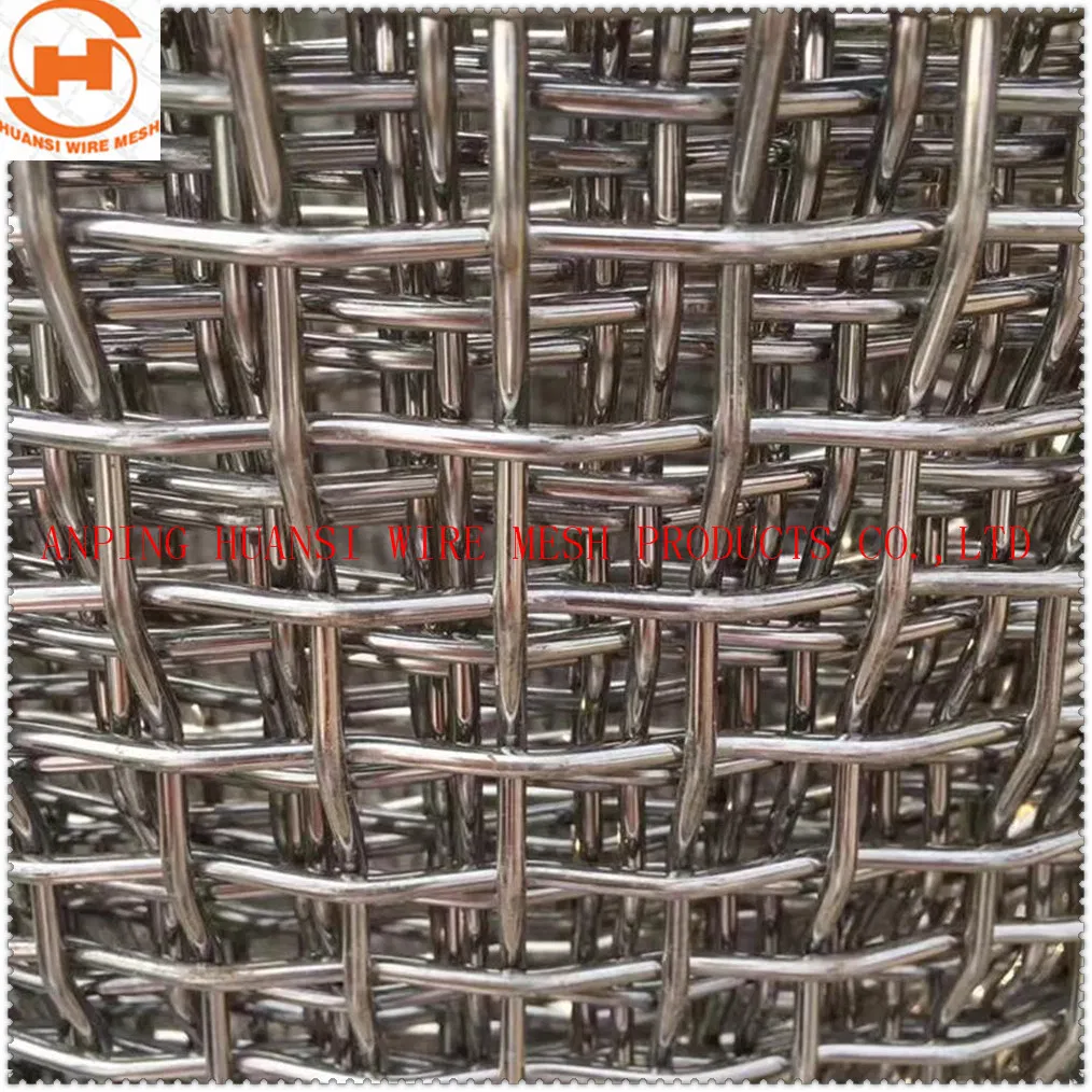 Stainless Steel/Galvanized/65mn/Copper/Titanium Metal Crimped Woven Wire Mesh for Viberating Crusher Screen/Decoration