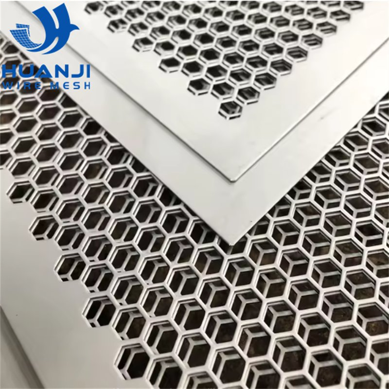 Large Hole Hexagonal Perforated Metal Sheet Stainless Steel Sheet for Platform Walkway Anti-Skid Perforated Metal Mesh