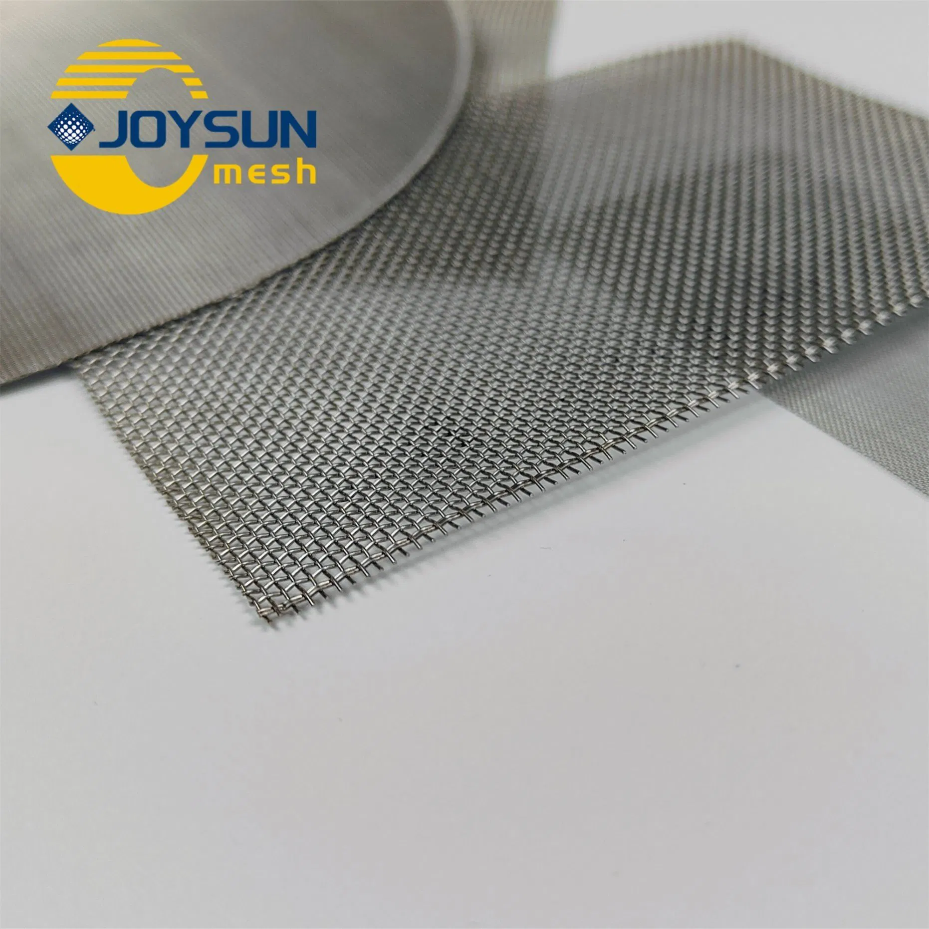 Joysun 304 316 316L 201 430 Metal Stainless Steel Net Braided Woven Wire Mesh Sieve Mesh Micron Filter Crimped Round Disc Plain Twill Mesh