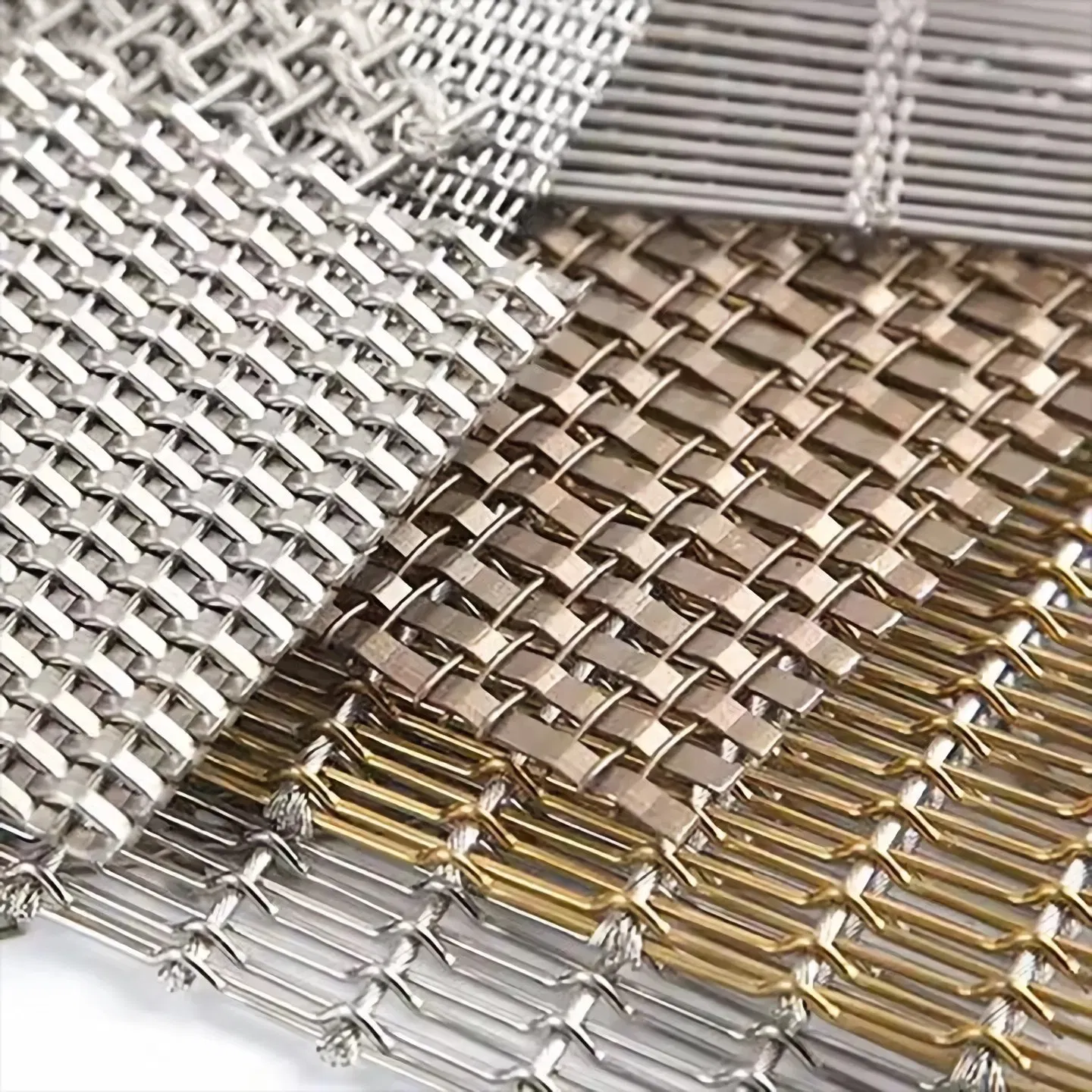 External Architectural Decorative Stainless Steel Brass Metal Wire Decorating Wire Mesh Panel Crimped Wire Mesh for Decoration
