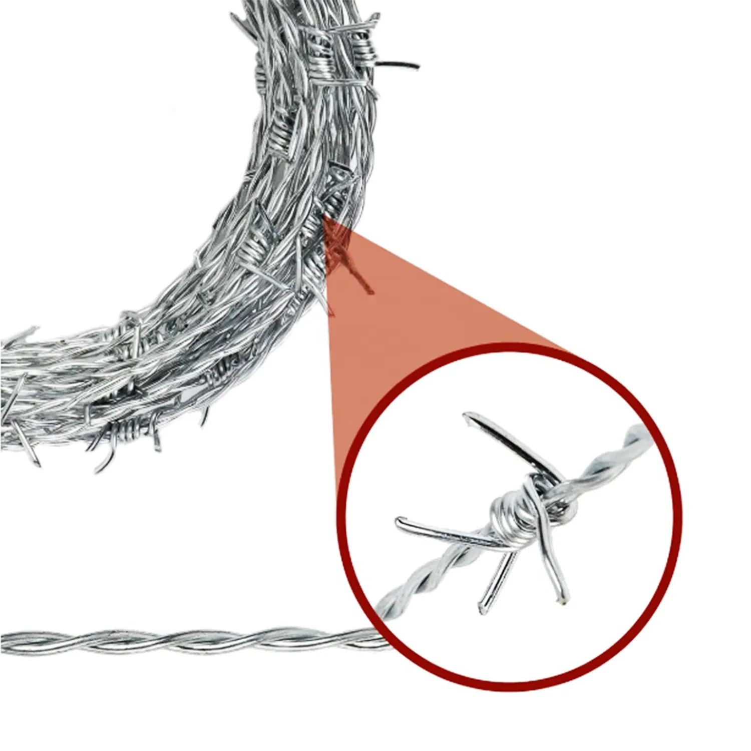 High Quality Bwg14×14 Twisted Galvanized Barbed Wire for Perimeter Protection with High Tensile Strength