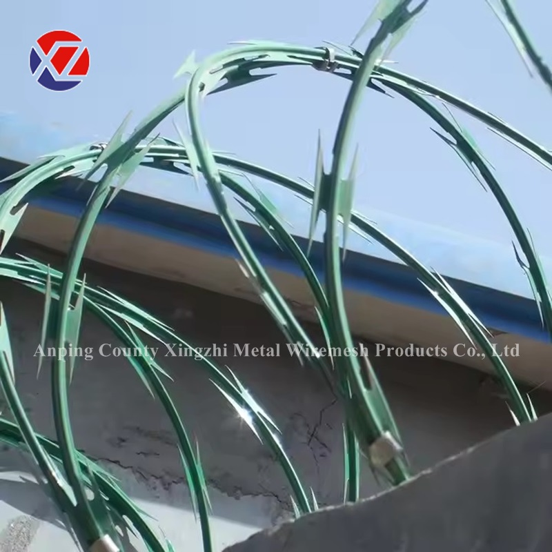 Green Color PVC Coated Razor Barbed Wire