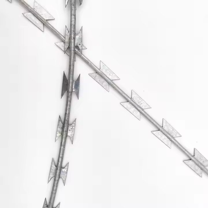 High Quality Galvanized PVC Coated Single Razor Barbed Wire Factory Bending Service 500m Length