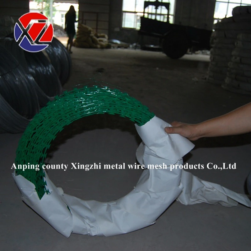 Green Color PVC Coated Razor Barbed Wire