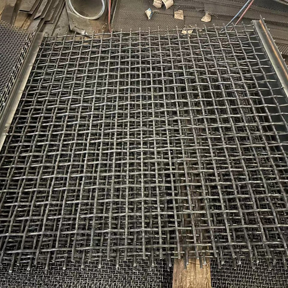 High Tensile &amp; Wear-Resistant Manganese Steel Woven Wire Screen Mesh for Quarry and Mining, Crimped Wire Mesh with Square Opening