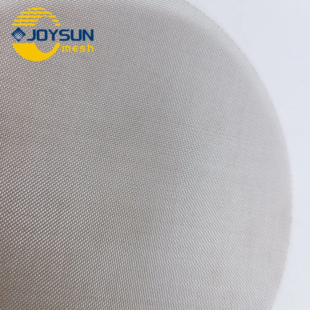 SS304 SS316 1-500 Mesh Stainless Steel Plain/Twill/Dutch Square Metal Woven Sieving Screen Woven Crimped Wire Round Disc Cloth Filter Mesh for Polymer Extruder