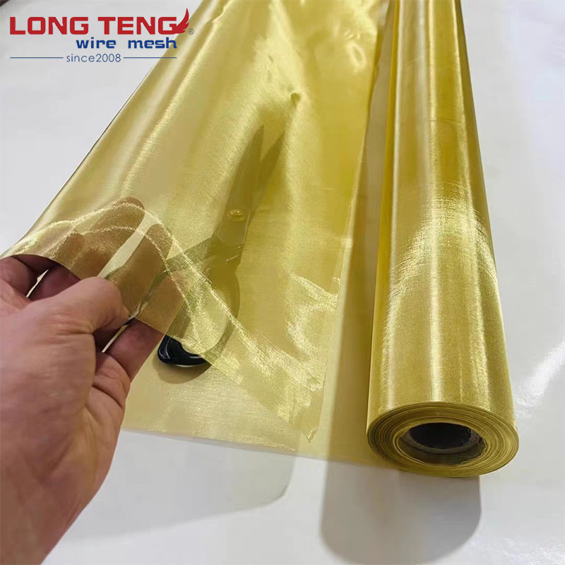 RF Shielding Screen Micro Copper Wire Mesh Emf Brass Material Woven Mesh for Filter