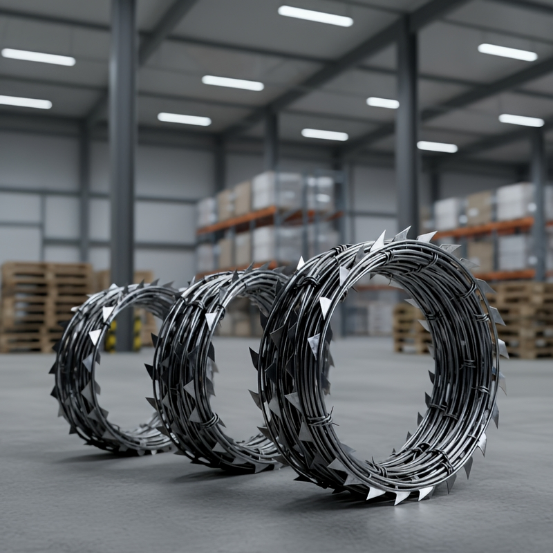 Hot Selling Hot Dipped Galvanized Egoza Wire Cbt65/ Bto30/ Bto-22 Roll Concertina Double Strand Razor Blade Barbed Wire