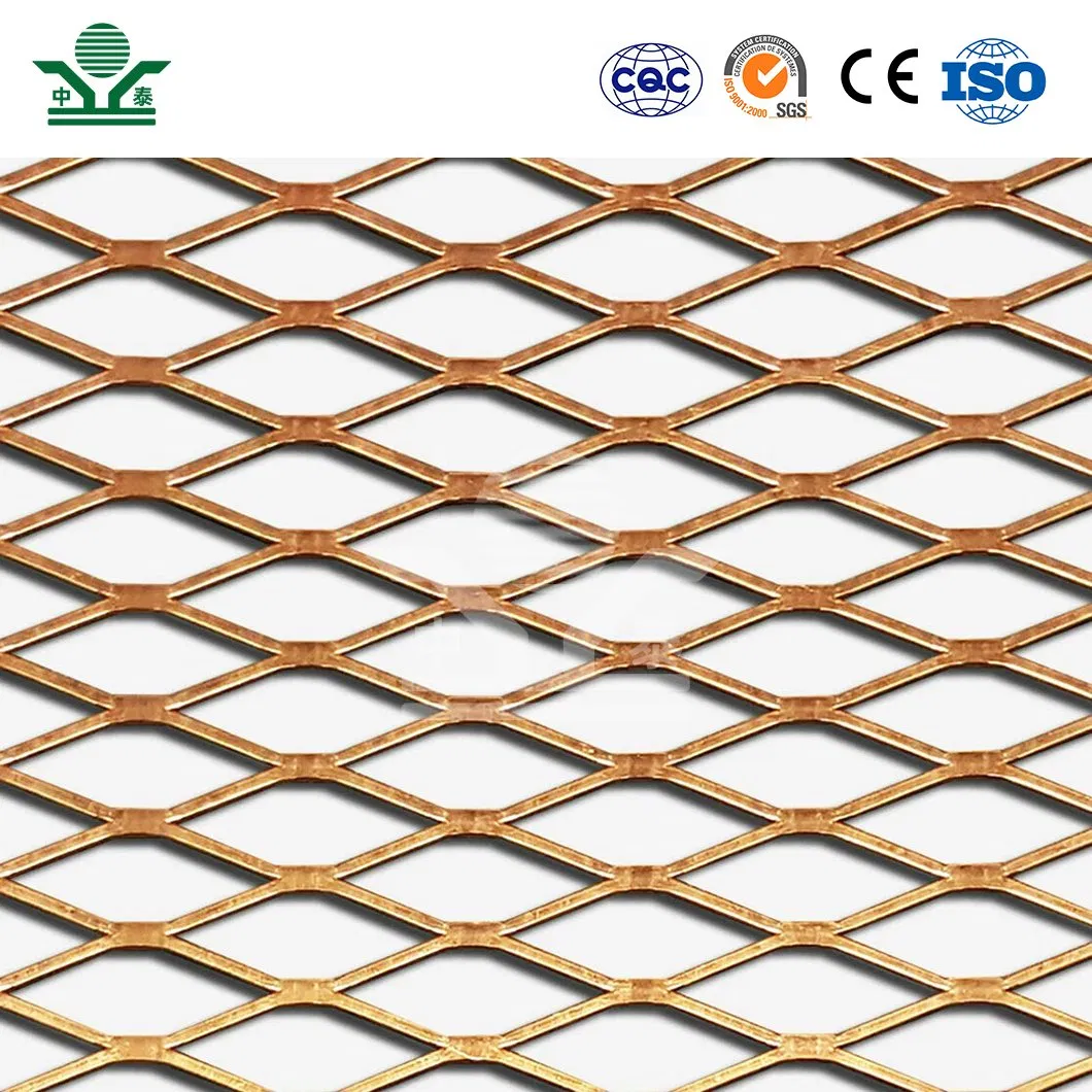 Zhongtai Copper Cathode Plate Material Expanded Mesh Metal Basket China Wholesalers 6mm 8mm 10mm Aperture Expanded Metal for Trailer