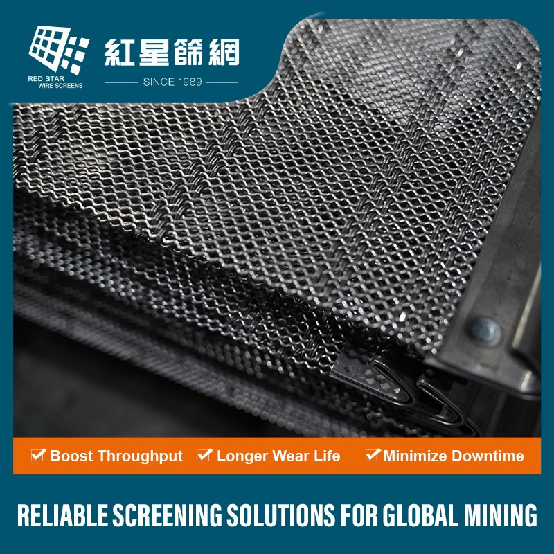 Crimped Wire Self Cleaning Screen Mesh with Polyurethane Binding
