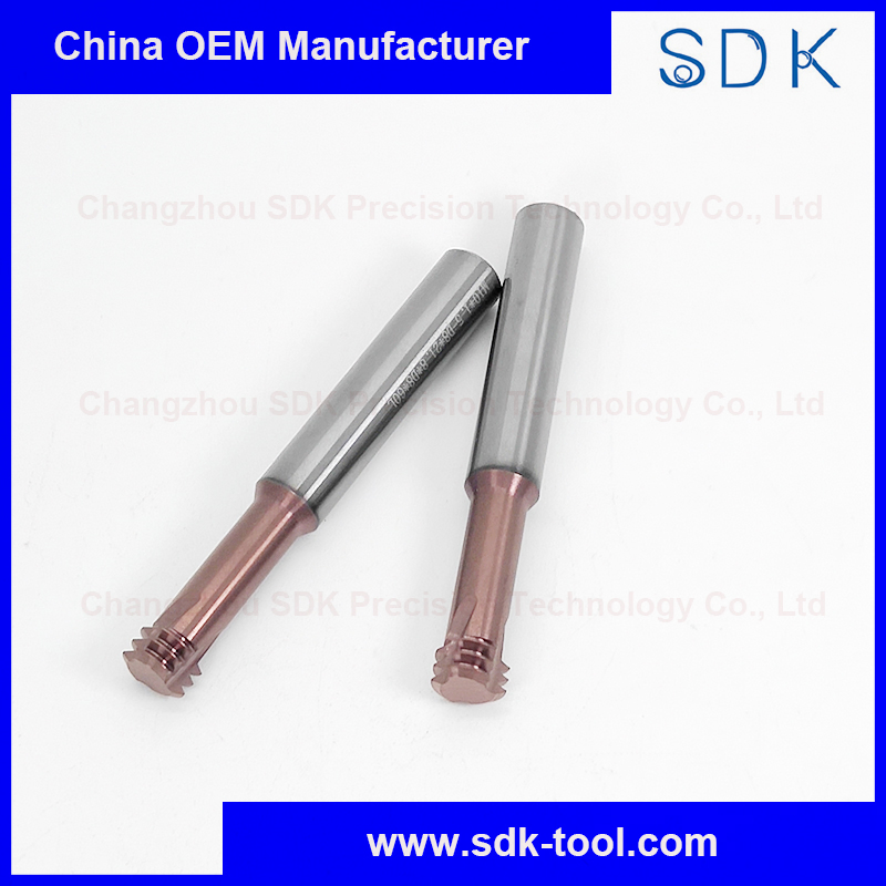 Solid Carbide 3 Teeth HRC68 CNC Internal Machining Threading Mills Cutter Tools for Steel