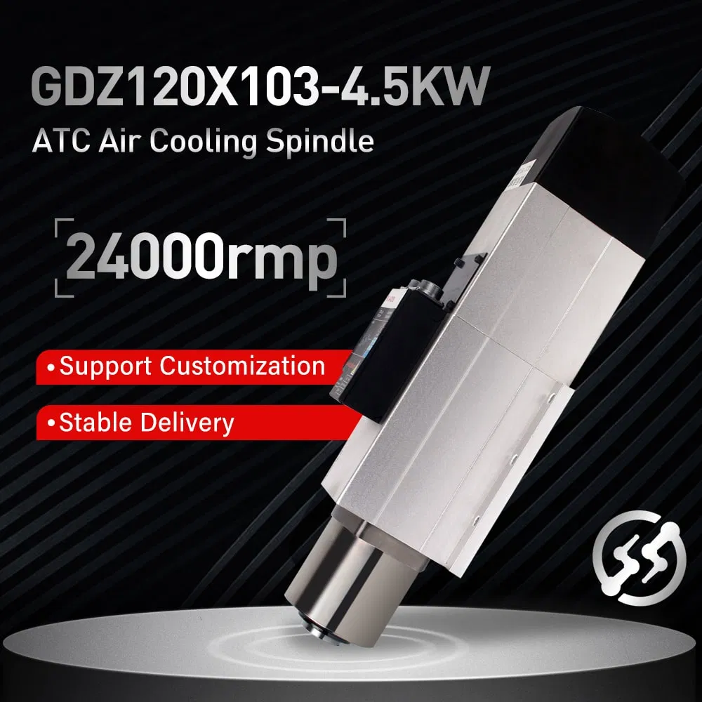 CNC Engraving and Wood Routing High Speed Spindle Motor 4.5kw Air Cooled Atc