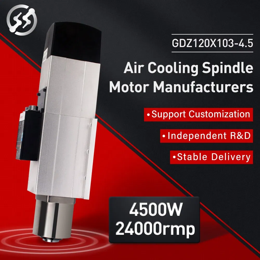 CNC Engraving and Wood Routing High Speed Spindle Motor 4.5kw Air Cooled Atc