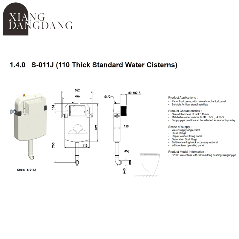 Water Saving Good Quality Concealed Cistern Hidden Toilet Tank