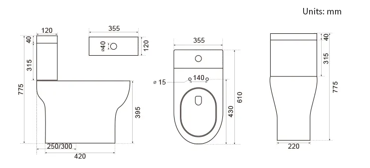 Sanitary Ware Dimensional View