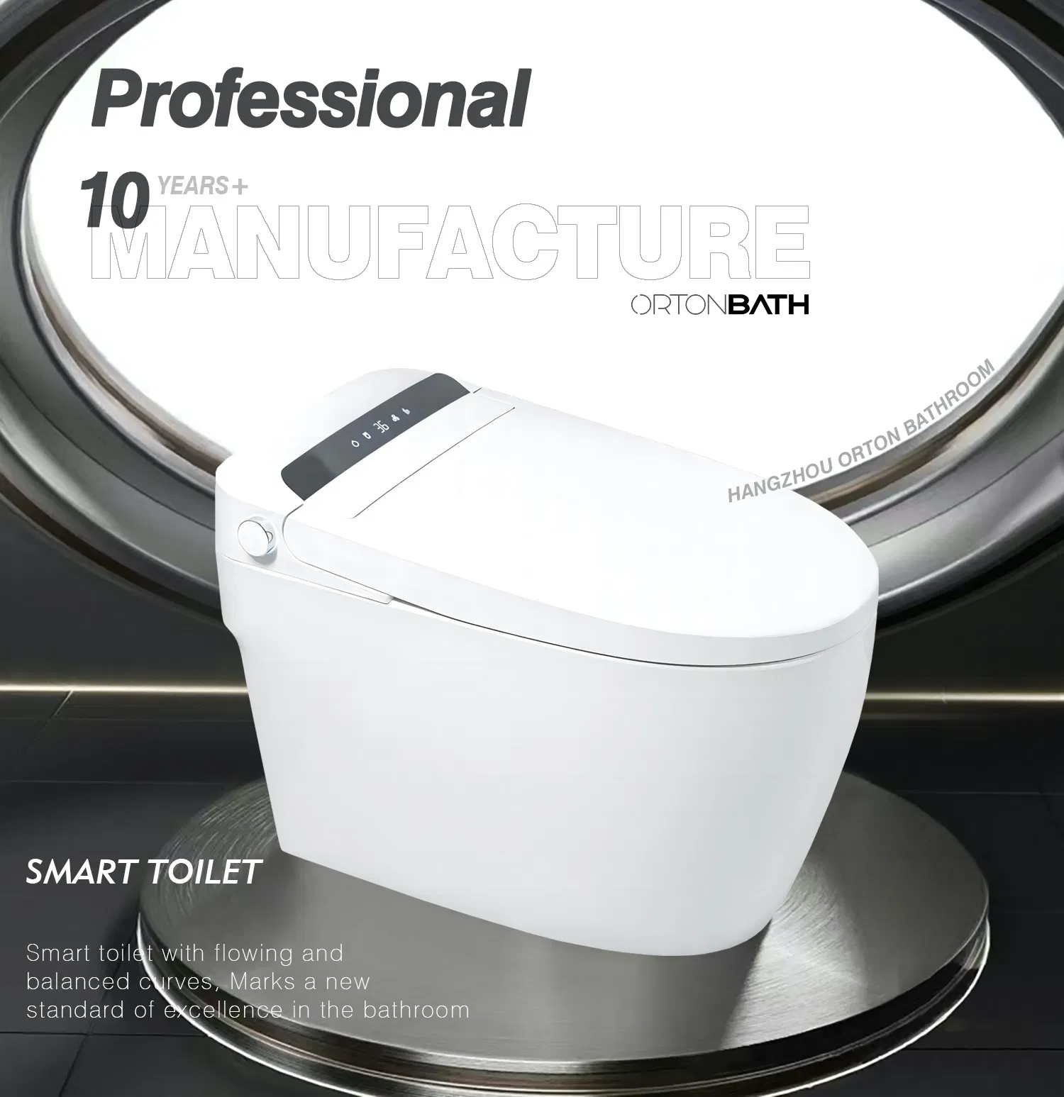 Ortonbaths Modern Toilet Auto Flush Remote Control Toilet Inodoro De Taza Bidet Combo with Bidet P Trap Intelligent Warm Seat Smart Toilet