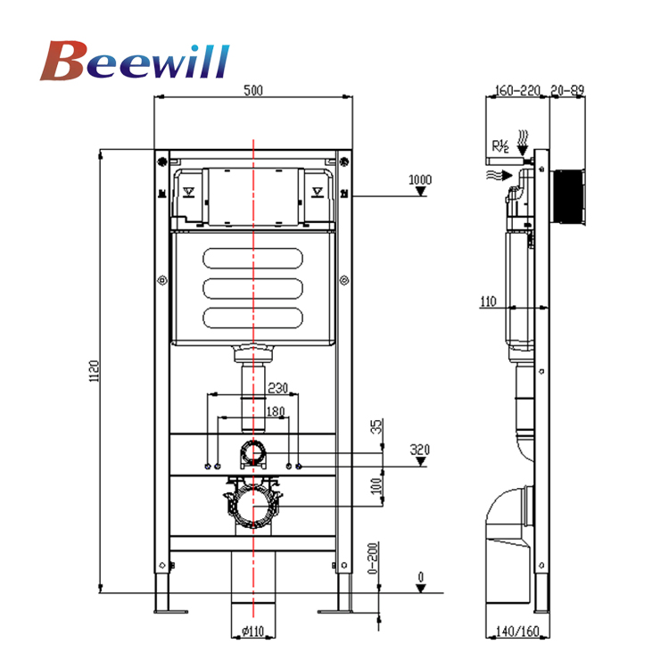 Sanitaryware Water Tank Concealed Cistern Wall Mounted Water Saving Toilet Tank