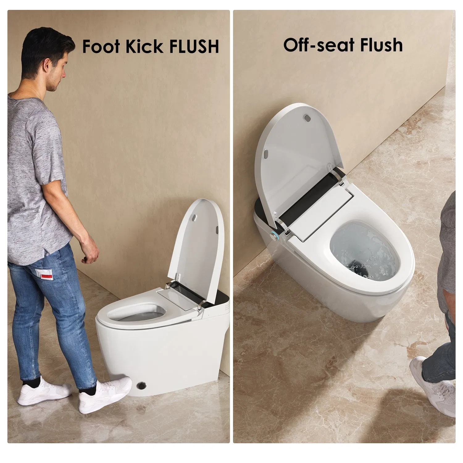 Simple Floor Mounted Wc Intelligent Seat Bidet Bathroom Toilet Bowl Sanitaryware Electric Automatic Tankless Smart Toilet