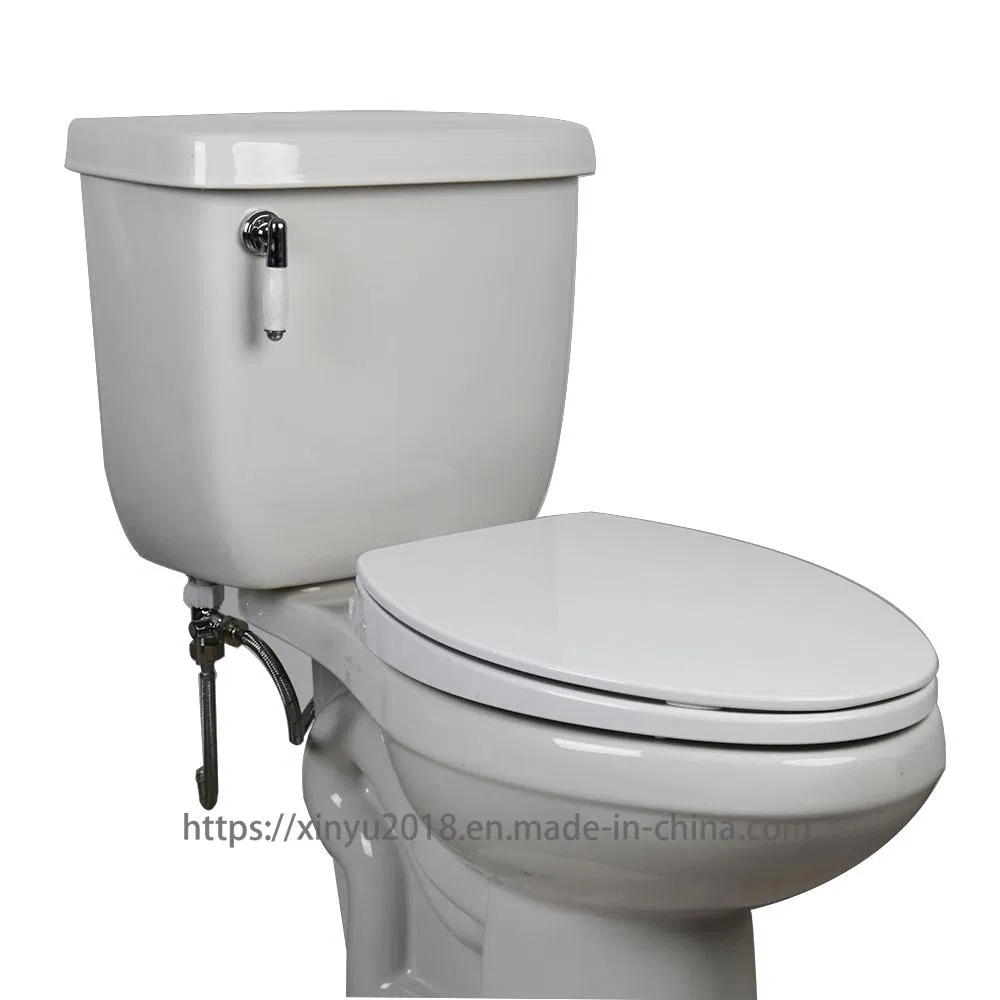 Lftt Hand V-Shaped Elongated Non-Electric Slow Quiet-Close Dual Nozzles Bidet Toilet Seat